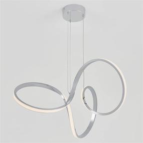 img 2 attached to 💡 Contemporary Chrome Artika Swirl Integrated LED Pendant: Sleek Silver Finish