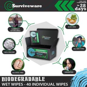 img 2 attached to Biodegradable Face and Body Wipes by Surviveware - Ideal for Post-Workout, Camping, and Adults - Large 40 Count Pack