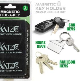 img 3 attached to 🔑 Katzco Magnetic Key Holder 3 Pack - Secure and Convenient Solution for Safe Compartments, Extra Car Keys, House, and More