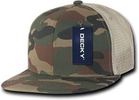 img 1 attached to 🧢 DECKY Cotton Flat Bill Trucker Cap: Trendy and Stylish Headgear for Men and Women