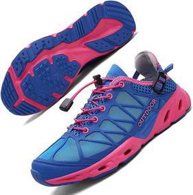 img 4 attached to RUNMAXX Outdoor Sneakers: Men's Hiking and Women's 👟 Fishing Aqua Water Shoes for Quick Drying, Ventilated Barefoot Experience