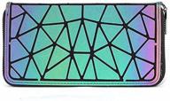 👛 women's long wallet and purse fashion luminous lattice zip clutch - geometric rhomboids design, no.2, one_size logo