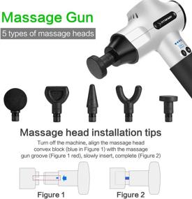 img 2 attached to 🏋️ Silver Massage Gun for Athletes - Deep Tissue Percussion Muscle Massager, Handheld Electric Pro Body Massager with Portable & Super Quiet Brushless Motor, by XFITONWAY