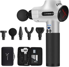 img 4 attached to 🏋️ Silver Massage Gun for Athletes - Deep Tissue Percussion Muscle Massager, Handheld Electric Pro Body Massager with Portable & Super Quiet Brushless Motor, by XFITONWAY