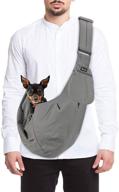 🐾 slowton pet carrier: comfortable, hand-free sling adjustable strap for small dogs and cats - breathable, machine washable tote bag with safety belt and front pocket logo