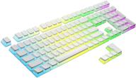 hk gaming 108 double shot pbt pudding keycaps keyset for mechanical gaming keyboard mx switches - white логотип