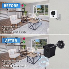 img 3 attached to 📷 Enhanced Weatherproof Wyze Camera Wall Mount - 360° Protective Adjustable Bracket for Indoor and Outdoor Security Camera (Black, 1 Pack)