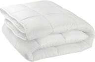 🛏️ mdesign king all-season hypoallergenic microfiber comforter - plush quilted duvet insert, box stitched - machine washable - optic white logo