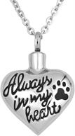 🐾 mel crouch always in my heart love urn necklaces: cherish your pet's memory with paw print memorial ash holder pendant логотип