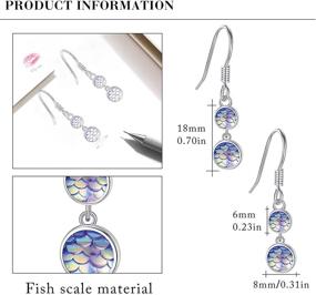 img 2 attached to 🐟 925 Sterling Silver Fish Scale Drop Earrings - Stylish Jewelry Gifts for Women and Girls