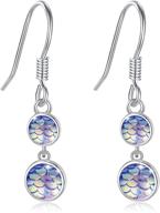 🐟 925 sterling silver fish scale drop earrings - stylish jewelry gifts for women and girls logo