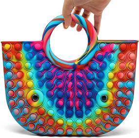 img 4 attached to QETRABONE Bubble Handbag - Big Pop Bags for Ladies, Fidget Sensory Toys for Girls - Handle Satchel Shoulder Bag, Pop Purses
