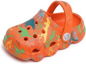 img 4 attached to 🦕 Knemksplanet Boys Girls Dinosaur Clogs - Cute Cartoon Toddler Clog Shoes for Little Kids: Slip-On Lightweight Beach Pool Sandals