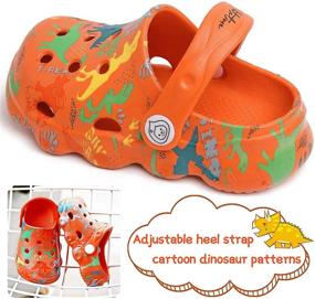 img 3 attached to 🦕 Knemksplanet Boys Girls Dinosaur Clogs - Cute Cartoon Toddler Clog Shoes for Little Kids: Slip-On Lightweight Beach Pool Sandals