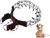 luffwell adjustable dog prong collar with quick release buckle, upgraded pinch choke collar for small medium large dogs - nylon strap and stainless steel links with protective rubber caps logo