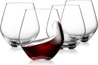 🍷 godinger stemless wine glasses, european made - set of 4, 17oz beverage drinking cups logo