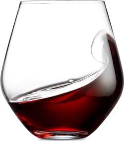 img 2 attached to 🍷 Godinger Stemless Wine Glasses, European Made - Set of 4, 17oz Beverage Drinking Cups