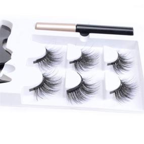 img 1 attached to NAISIER Magnetic Eyelashes Kit with 3 Pairs of Eyelashes, Magnetic Eyeliner Kit