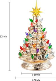 img 1 attached to Joiedomi Ceramic Christmas Tabletop Decoration Seasonal Decor for Tree Toppers