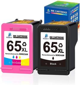 img 4 attached to Premium DOUBLE D Remanufactured Ink Cartridge for HP 65XL 65 XL - Ideal for HP Envy 5055, DeskJet 2600 Series, and More (1 Black, 1 Tri-Color)