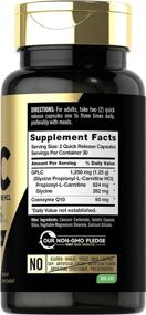 img 3 attached to 💪 High Potency GPLC 1250mg, 60 Capsules | Non-GMO, Gluten-Free Glycine Propionyl-L-Carnitine HCL Supplement by Carlyle