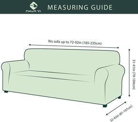 img 2 attached to 🛋️ CHUN YI Stretch Sofa Slipcover: Premium 1 Piece Couch Cover with Elastic Bottom - Large, Gray