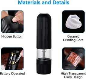 img 2 attached to 🧂 QUMOX Electric Salt & Pepper Mill Grinder Shaker Set with Adjustable and Illuminated LED Display