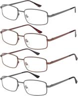 👓 efe mixcolor reading glasses 4 pack - lightweight stylish eyeglasses, unisex readers (3.0 power) logo