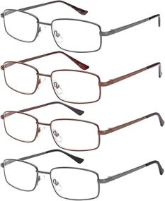 img 4 attached to 👓 EFE Mixcolor Reading Glasses 4 Pack - Lightweight Stylish Eyeglasses, Unisex Readers (3.0 Power)