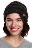 🧣 tough headwear womens beanie winter hat - warm chunky cable knit hats logo