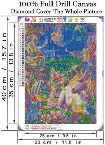 img 3 attached to 🌸 AIRDEA Flowers Diamond Painting Kits - 5D Full Drill Round Diamond Art Kits with Fairy Animals - DIY Gem Painting Embroidery Rhinestone Cross Stitch Crafts for Home Wall Decor - 30x40 cm - Ideal for Kids and Adults