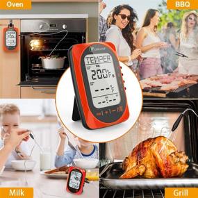 img 1 attached to 🔥 Smart Wireless Meat Thermometer: 4 Probes, Instant Read, Bluetooth, Long Range, Timer & Alarm - Perfect for Grilling, BBQ, Oven Cooking