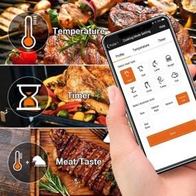 img 2 attached to 🔥 Smart Wireless Meat Thermometer: 4 Probes, Instant Read, Bluetooth, Long Range, Timer & Alarm - Perfect for Grilling, BBQ, Oven Cooking