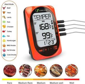 img 3 attached to 🔥 Smart Wireless Meat Thermometer: 4 Probes, Instant Read, Bluetooth, Long Range, Timer & Alarm - Perfect for Grilling, BBQ, Oven Cooking