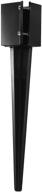 🔩 crizta heavy duty fence post anchor ground spike: 24 inch length, 4" x 4" outer dimension (fits 3.5" x 3.5" wood post) – metal black powder coated logo