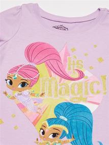 img 3 attached to Футболка с коротким рукавом для маленьких девочек "Shimmer and Shine", лиловая, размер 3T.