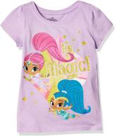 футболка с коротким рукавом для маленьких девочек "shimmer and shine", лиловая, размер 3t. логотип