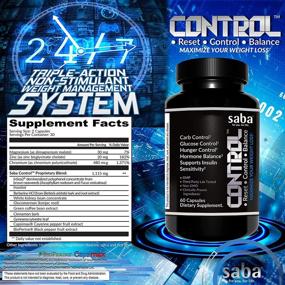 img 3 attached to Saba Control - 24/7 Не-стимуляторный контроль веса для оптимизации обмена веществ, сжигания жира, поддержания здоровой крови, балансирования гормонов и поощрения потери веса - 60 вегетарианских капсул