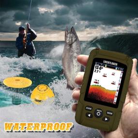img 3 attached to 🎣 LUCKY Wireless Fish Finders - Portable Handheld Depth Finder for Ice Fishing, Sea Fishing, Kayak with Sonar Sensor Transducer - Waterproof Boat Wired Fishing Sensor