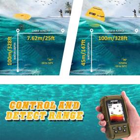 img 1 attached to 🎣 LUCKY Wireless Fish Finders - Portable Handheld Depth Finder for Ice Fishing, Sea Fishing, Kayak with Sonar Sensor Transducer - Waterproof Boat Wired Fishing Sensor