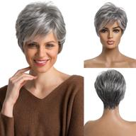 👩 emmor short grey human hair wigs: natural pixie cut wig for women – daily hair solution logo