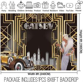 img 3 attached to 🎉 Allenjoy 8x6ft Gatsby Theme Backdrop | Adult Celebration Retro Roaring 20s 20s Party Art Decor | Happy 1st Birthday Wedding Decoration | Pictures Background Supplies | Photo Booth Prop