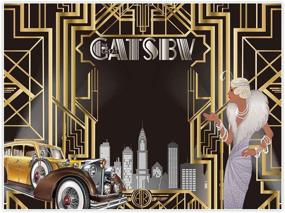 img 4 attached to 🎉 Allenjoy 8x6ft Gatsby Theme Backdrop | Adult Celebration Retro Roaring 20s 20s Party Art Decor | Happy 1st Birthday Wedding Decoration | Pictures Background Supplies | Photo Booth Prop