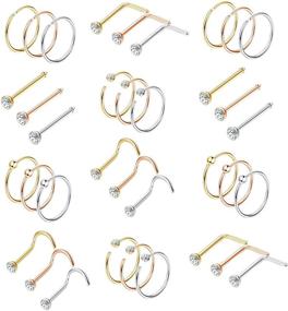 img 4 attached to 👃 MILACOLATO 316L Stainless Steel Nose Ring Hoop Set: 36-75pcs for Women & Girls - Stylish Hoop Cartilage, Tragus & Ear Piercing Collection!