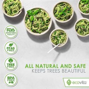 img 2 attached to 🌿 Ecovita 100% Compostable Paper Bowls [12 oz.]: Eco-Friendly and Sturdy Disposable Bowls - 150-Pack, Tree-Free Alternative to Plastic or Paper Bowls, Liquid and Heat Resistant