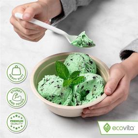 img 1 attached to 🌿 Ecovita 100% Compostable Paper Bowls [12 oz.]: Eco-Friendly and Sturdy Disposable Bowls - 150-Pack, Tree-Free Alternative to Plastic or Paper Bowls, Liquid and Heat Resistant