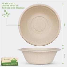 img 3 attached to 🌿 Ecovita 100% Compostable Paper Bowls [12 oz.]: Eco-Friendly and Sturdy Disposable Bowls - 150-Pack, Tree-Free Alternative to Plastic or Paper Bowls, Liquid and Heat Resistant