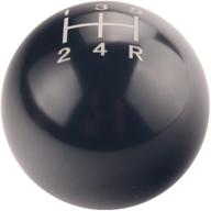 🚗 dewhel jdm round ball billet weighted manual gear stick shifter shift knob m10 x 1.5 screw on for honda acura (black, 5 speed mt) logo