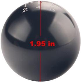 img 1 attached to 🚗 DEWHEL JDM Round Ball Billet Weighted Manual Gear Stick Shifter Shift Knob M10 x 1.5 Screw On for Honda Acura (Black, 5 Speed MT)