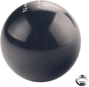 img 3 attached to 🚗 DEWHEL JDM Round Ball Billet Weighted Manual Gear Stick Shifter Shift Knob M10 x 1.5 Screw On for Honda Acura (Black, 5 Speed MT)